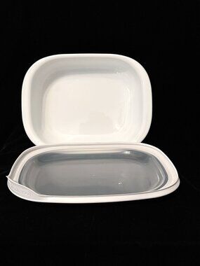 Vintage Corning Simply Lite 11" 2-Quart Rectangular Baking Dish White Glass